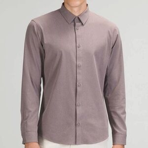 Lululemon Men’s Grey Long Sleeve Button Up Shirt Size Medium